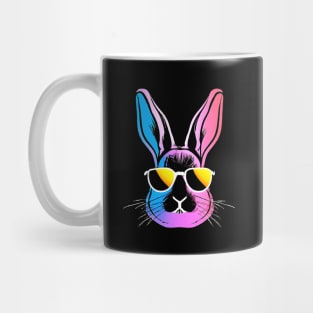 Hiphop Bunny Pink Blue Retro Colorful Stamp Mug